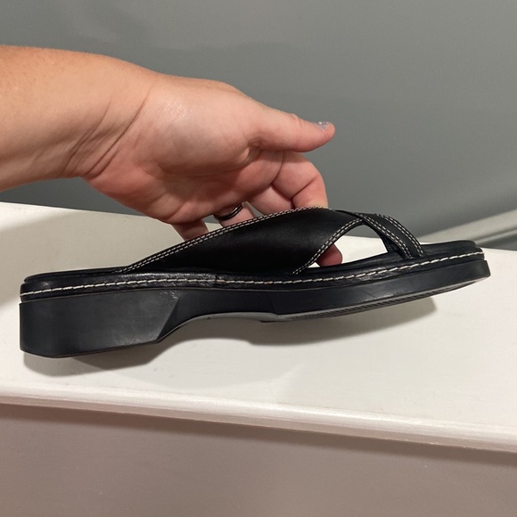 Clarks Y2K 2004 Chunky Sandal Leather Black & White Sandals sz 9 GREAT CONDITION - Picture 11 of 17